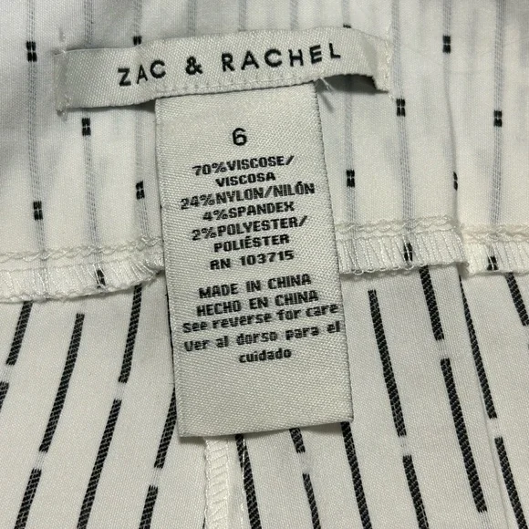 Zac & Rachel Women’s Striped Pull-On Ankle Pants – Size 6 - Picture 2 of 4